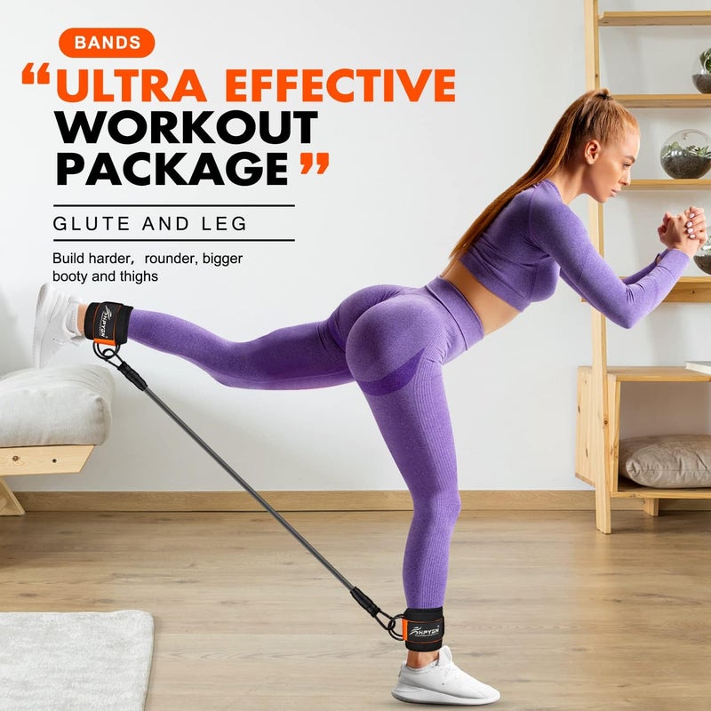 HPYGN Ankle Resistance Bands with Cuffs for Leg and Glute Training - Exercise Equipment for Kickbacks and Hip Exercises - Image 2